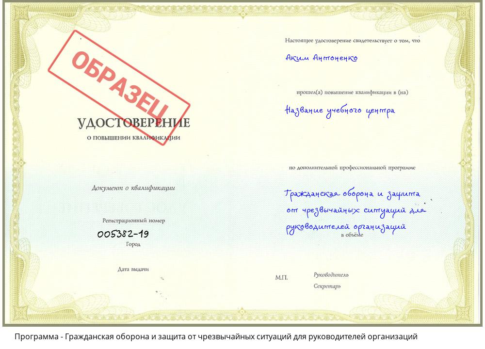 Гражданская оборона и защита от чрезвычайных ситуаций для руководителей организаций Соликамск