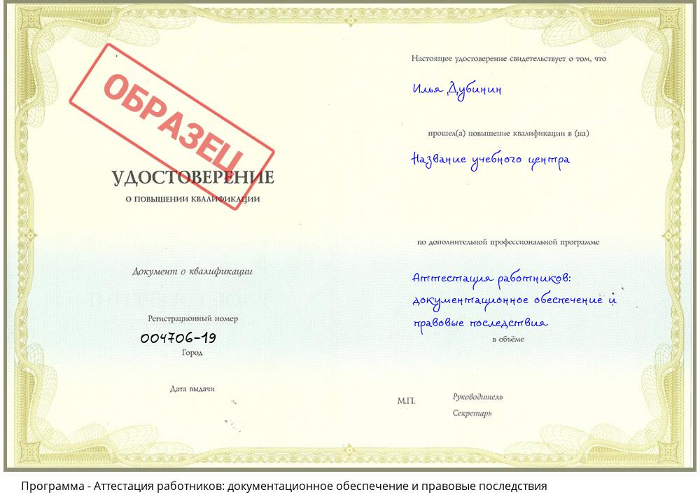 Аттестация работников: документационное обеспечение и правовые последствия Соликамск