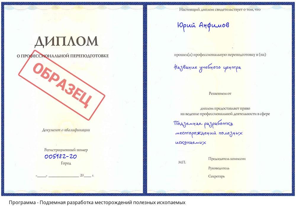 Подземная разработка месторождений полезных ископаемых Соликамск
