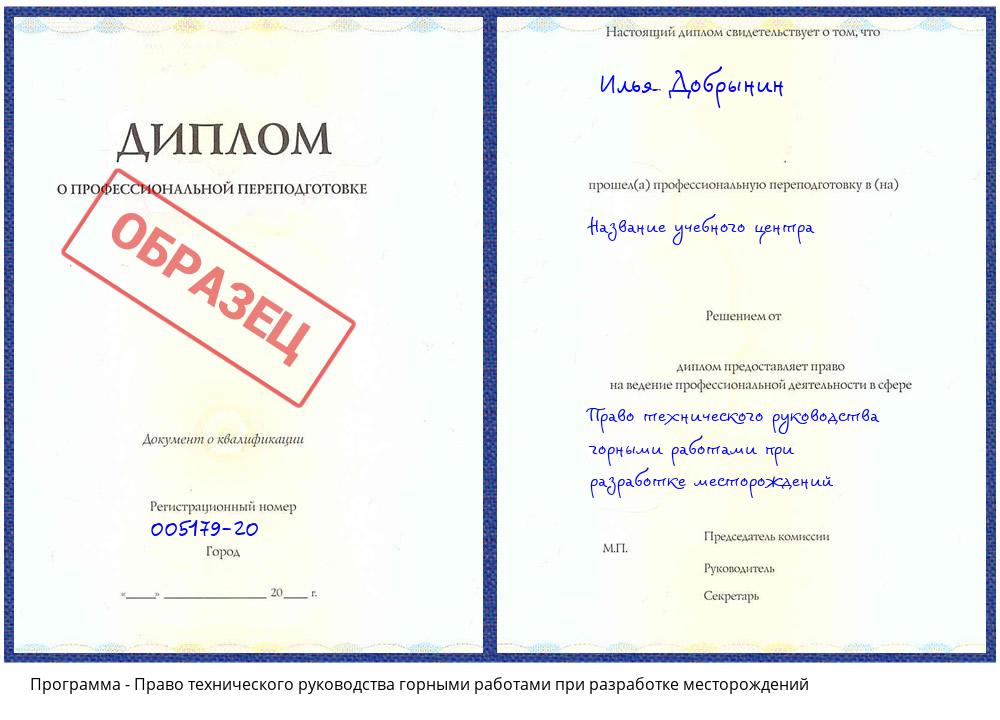 Право технического руководства горными работами при разработке месторождений Соликамск