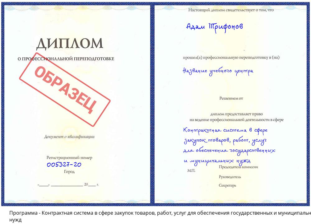 Контрактная система в сфере закупок товаров, работ, услуг для обеспечения государственных и муниципальных нужд Соликамск