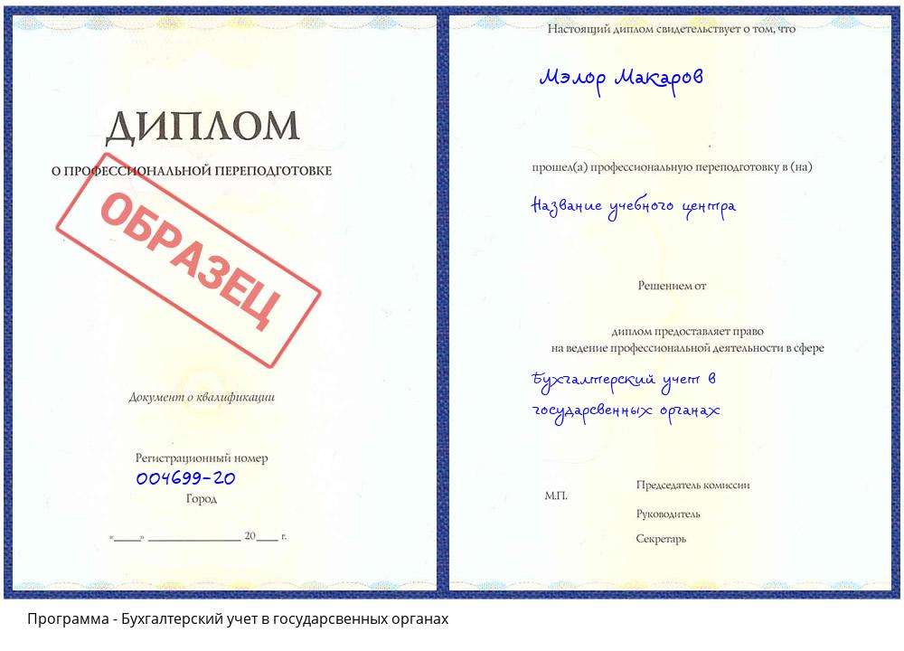 Бухгалтерский учет в государсвенных органах Соликамск