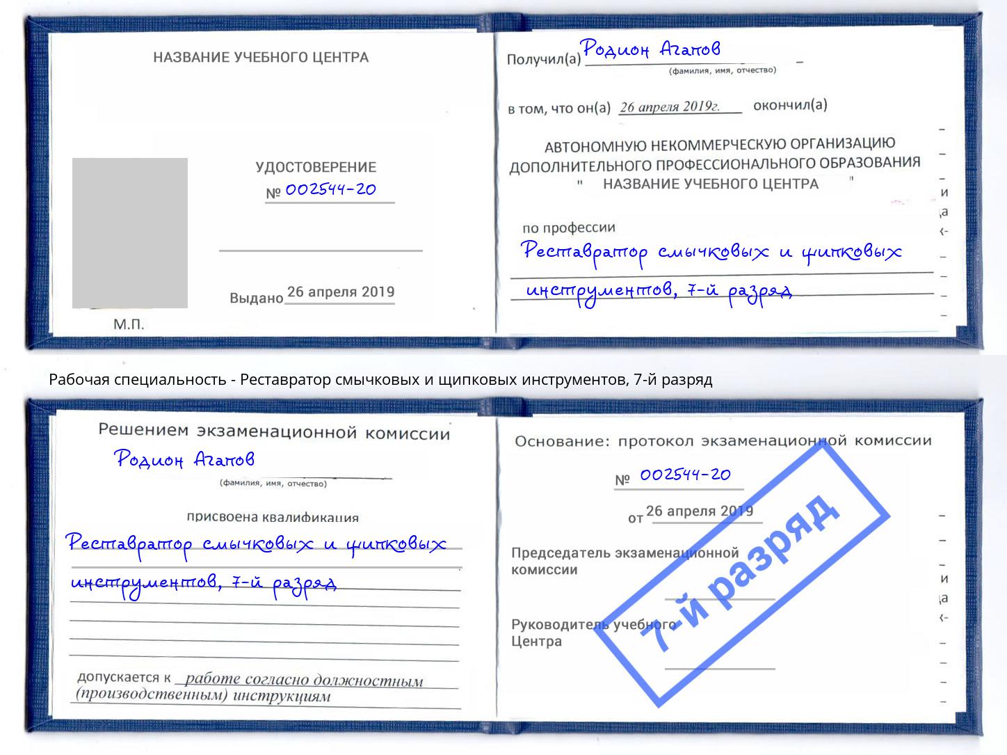 корочка 7-й разряд Реставратор смычковых и щипковых инструментов Соликамск